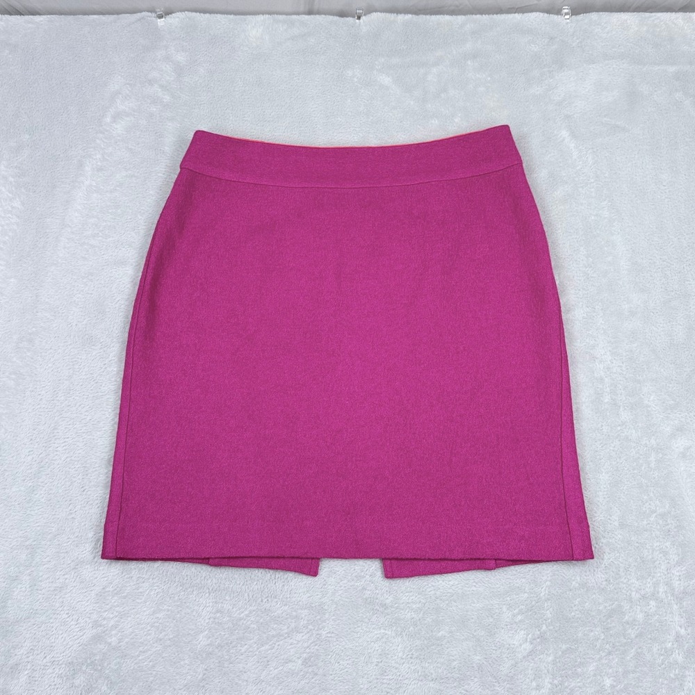 Banana Republic‎ Boucle Wool Mini Skirt Women 8 Magenta Pink Back Zip Pencil